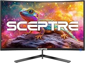 Sceptre New 24-inch Curved Gaming Monitor 1080p up to 180+Hz DisplayPort HDMI 100% sRGB, AMD FreeSync Build-in Speakers Machine Black 2026 (C248B-FWT168 Series)