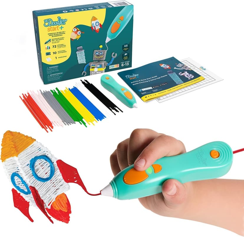 3Doodler Start+ Essentials (2024) 3D Pen Set for Kids, Easy to Use, Learn from Home Art Activity Set, Educational STEM Toy for Boys & Girls Ages 6+