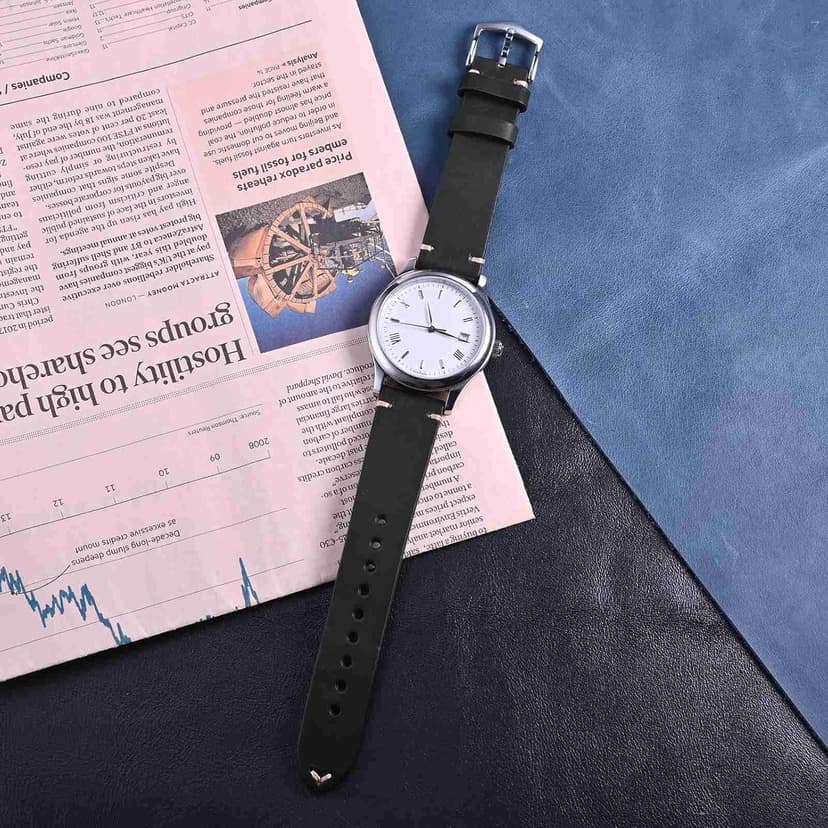 BISONSTRAP Men's Watch Bands, Hand-Stitched Leather Watch Straps, Quick Release, 18mm 19mm 20mm 21mm 22mm