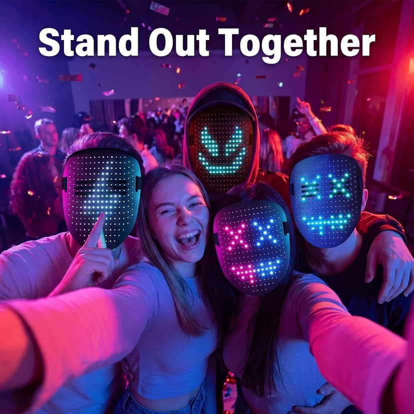 Gift for Halloween Digital Mask Birthday Christmas Rave Party,Cool Toy for Kids Adults,50 Changing Face Patterns,Rechargeable MEGOO Led Light up Mask with Gesture Sensing, Halloween Gifts for Teen Boys B09Y9DT9W7