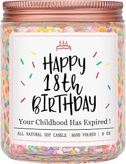 Homsolver 18th Birthday Gifts for Girls Boys, Vanilla Scent Ideas 18th Birthday Candles for Sister, Daughter, Best Friends, Handmade Aromatherapy with 50+ Hour Burn Time, Funny Birthday Decorations B0F2HZQ2B2