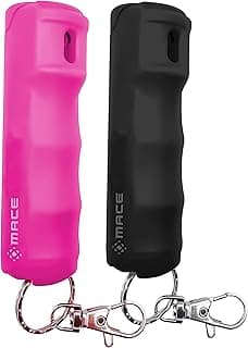 Mace Pepper Spray - Maximum Police Strength OC with UV Dye, Fast Flip Top, Ergonomic Finger Grip, Easy Carry Keychain, 12 Feet Range, 0.42 oz Compact Model, Self Defense Pepper Spray for Women & Men
