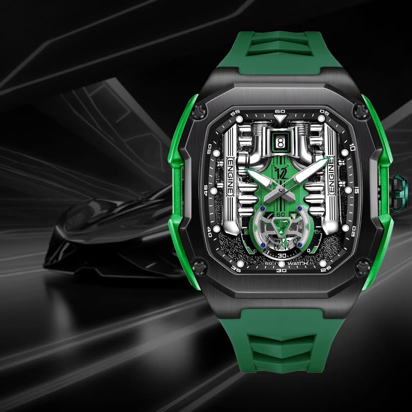 LILUOKE Mens Watches, Wrist Watches Luminous Design, Big Face Fashion Quartz Black Watch 30ATM, Casual Watch for Men Unique Gifts for Men