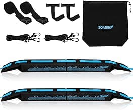 Universal Car Soft Roof Rack，Roof Pads Luggage Carrier for Kayak, Surfboard SUP, Canoe Include Storage Bag, 2 Quick Loop Strap, 2 Tie Down Rope, and 2 Heavy Duty Tie Down Straps