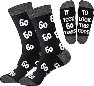 40th 50th 60th Birthday Gifts For Him, Men 40th 50th 60th Birthday Decorations, Cool Gifts Funny Crews Black Cotton Socks