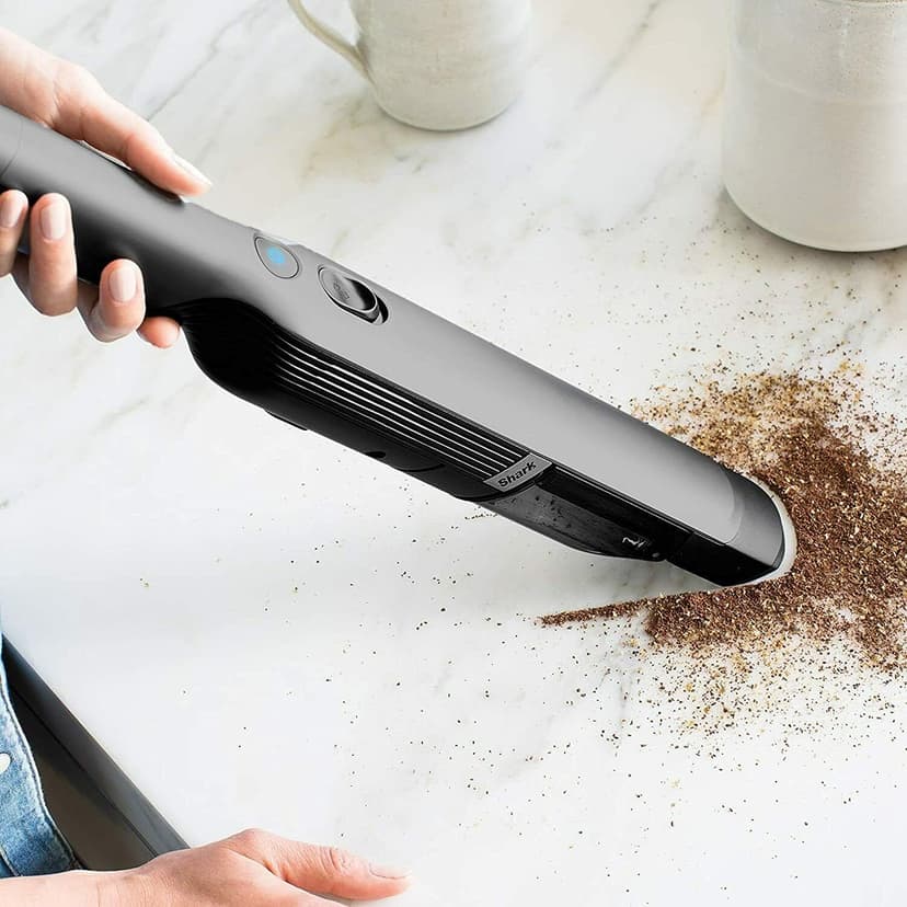 Shark WV201 WANDVAC Handheld Vacuum (Renewed) Lightweight at 1.4 Pounds with Powerful Suction, Charging Dock, Single Touch Empty and Detachable Dust Cup (WV201BLK Black)