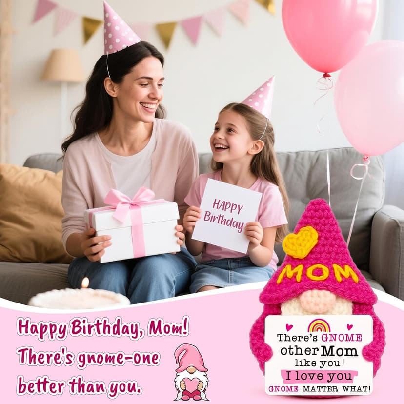 Funny Crochet Gnomes for Mother Mama Mommy Christmas Stocking Stuffers, Cute Mothers Day Gnome Gift from Son Kids, I Love You Mom Birthday Gifts from Daughter - Gifts for Mom Christmas B0F5HSJGL7