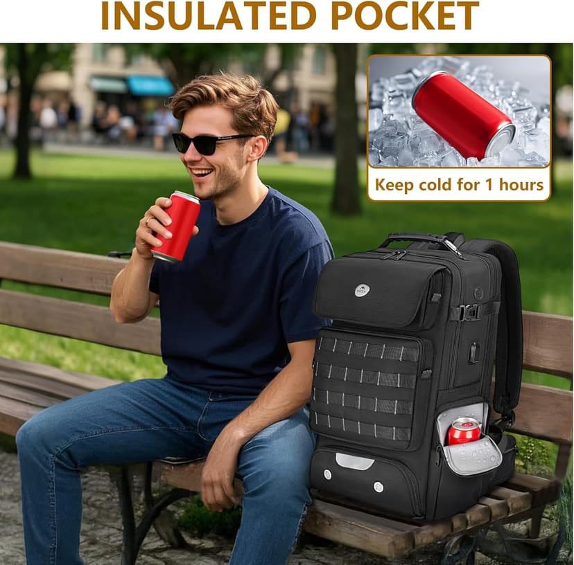 MATEIN Expandable Travel Backpack With Shoe Compartment, 52L Large Suitcase Backpack with Waist Straps & USB Charging Port, 17 Inch TSA Laptop Backpacks Luggage Carry On Bag With 3 Packing Cubes