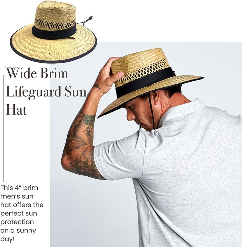 San Diego Hat Co. San Diego Hat Company Women's Rush Straw Lifeguard Hat with Fabric Band