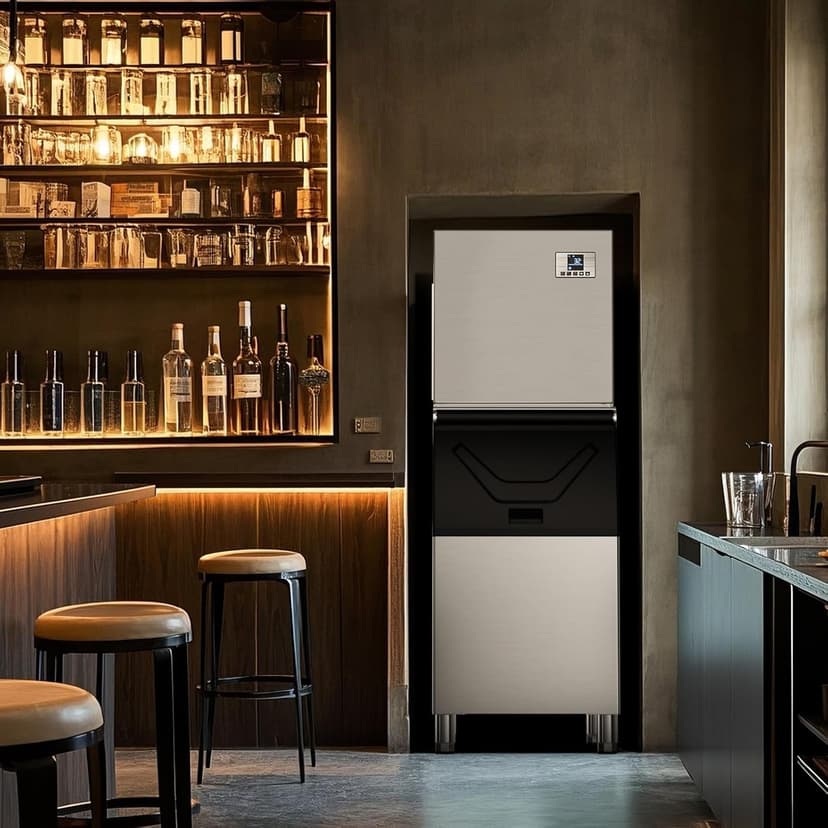 680LBS/24h & 560 LBS Storage Bin Commercial Ice Maker Machine, Ice Ready in 8-15 Min, ETL Approval Self Cleaning Stainless Steel Industrial Ice Machine for Bar Restaurant Cafe, Silver