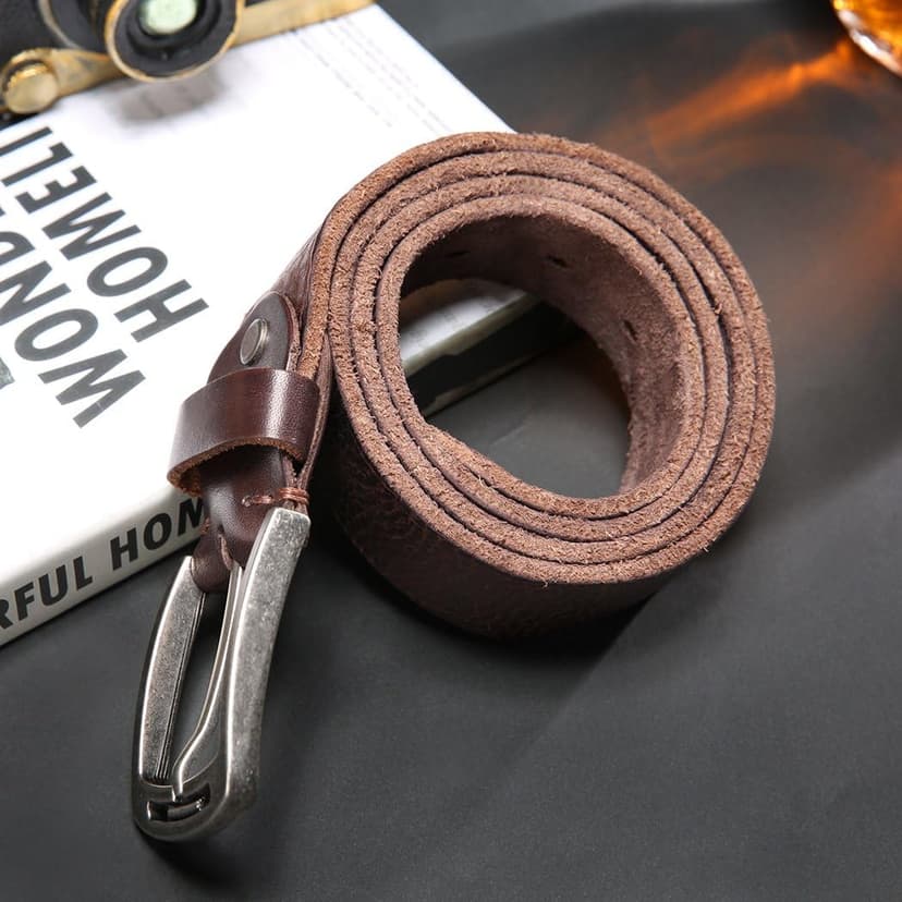 KEECOW Men's 100% Italian Cow Leather Belt Men With Anti-Scratch Buckle,Packed in a Box