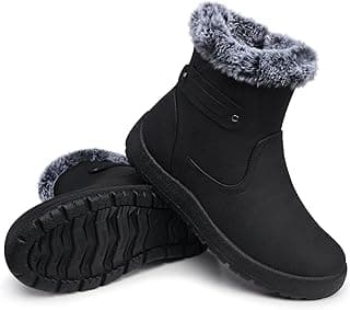 SHIBEVER Women's Snow Boots Winter Fur Lined Waterproof Anti-Slip Booties Women Ankle Snow Boots