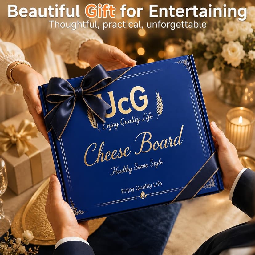 Charcuterie Board Gifts for Women: Bamboo Folding Cheese Board with Knife Set - Unique White Elephant Gift, Birthday Party House Warming Gift for Housewife