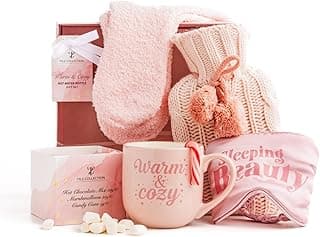 Gifts for Women - Hot Chocolate Gift Sets |Hot Cocoa Gift Sets with Mug, Mini Hot Water Bottle, Socks, Marshmallows for Hot Chocolate, Candy |Gourmet Hot Chocolate Gift Set