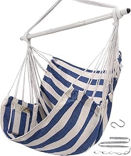 ADVOKAIR Hammock Chair Swing, Heavy-Duty Hanging Rope Swing Seat Supports 500 Lbs, Ideal for Outdoor Patio, Backyard, Porch, Deck & Indoor Bedroom Use