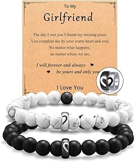 UNGENT THEM Matching Couple Ring Bracelets for Boyfriend Girlfriend Husband Wife Valentines Anniversary Birthday Engagement Gifts
