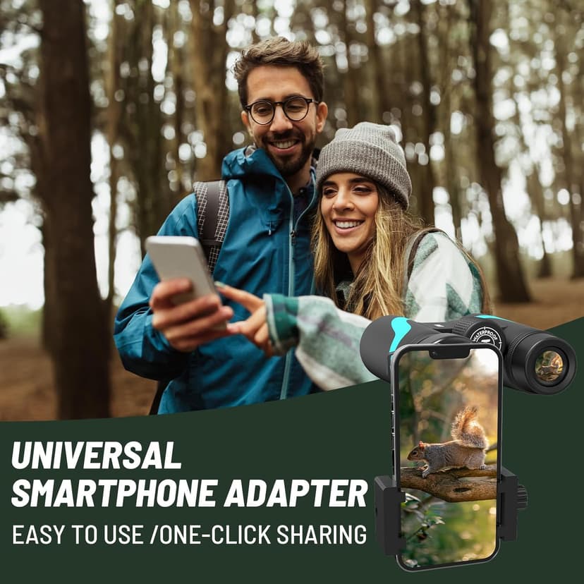 15x55 UHD Binoculars for Adults – High Powered Large View, BAK4 Prism, Waterproof & Lightweight for Bird Watching, Hunting,Hiking, Travel, Cruise, Sports with Phone Adapter (Blue)