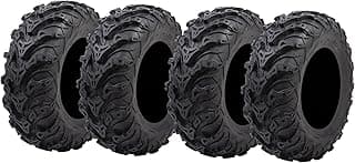Tusk Mud Force ATV Tire Set – 25x8-12 Front & 25x10-12 Rear – Durable Off-Road Quad Tires Set of 4