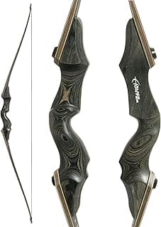 Black Hunter Archery Takedown Bow Longbow American Longbow Adult Right Hand Hunting Wood Bow 60",30-60lbs Target Practice
