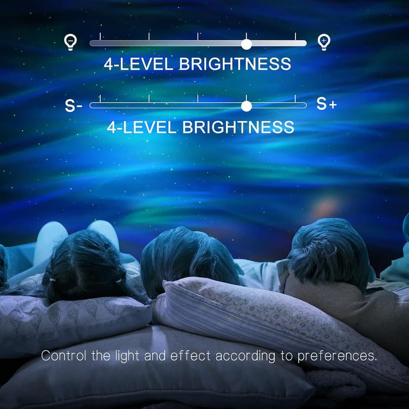 Northern Galaxy Light Aurora Projector with 33 Light Effects, Night Lights LED Star Projector for Bedroom Nebula Lamp, Remote Control, White Noises, Bluetooth Speaker for Parties Black B0B4518KC2