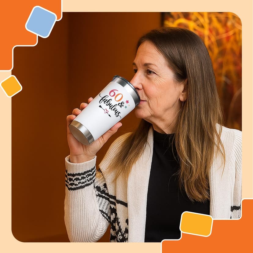 NewEleven 60th Birthday Gifts For Women - 1965 60th Birthday Decorations For Woman - 60 Year Old Gifts For Women, Mom, Wife - 20 Oz Tumbler