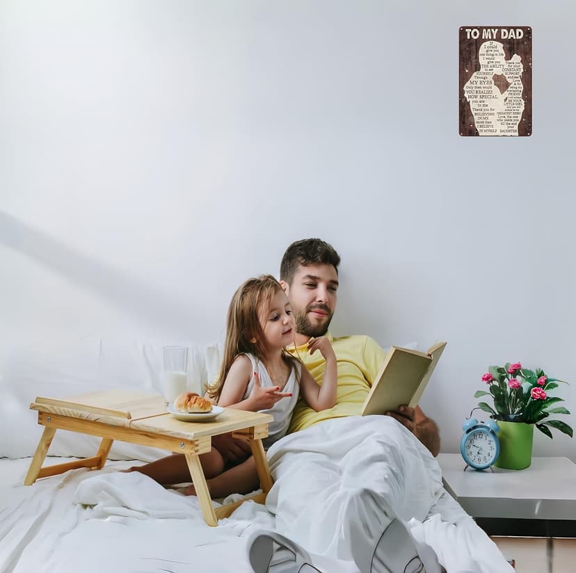 Father's Day Dad Gifts from Daughter To My Dad Always Be My Hero Funny Tin Sign Perfect for Men Room Man Cave Office Garage Workshop Home Decor 8 x 12 Inch(3333)