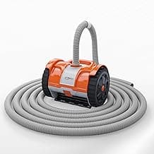 (2025 Upgrade) VINGLI Pool Vacuum Cleaner, Suction Side Wall-Climbing Sweeper for Ground&Inground Pools, Automatic Pool Vacuum with 39.6ft Tangle-Free Hose (Rich Orange&Gray)