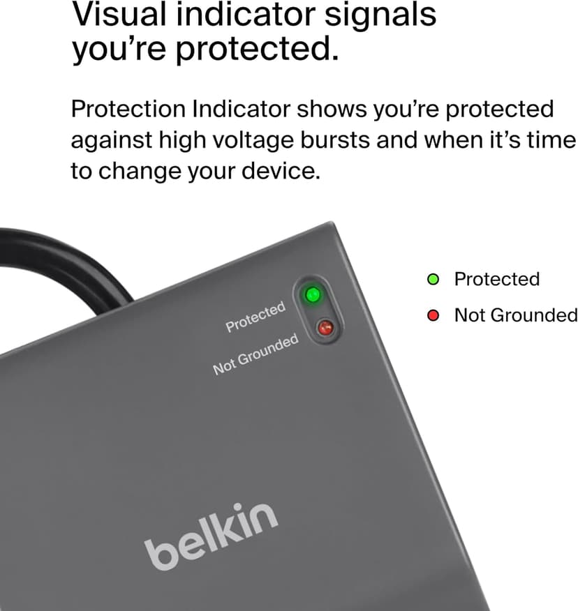 Belkin 12-Outlet Surge Protector Power Strip w/ 12 AC Outlets & 8ft Flat Plug, UL-listed Heavy-Duty Extension Cord for Home, Office, Travel, Computer, Laptop, Charger - 3,940 Joules of Protection