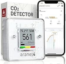 SAF Aranet4 Home: Wireless Indoor Air Quality Monitor for Office or School (CO2, Temperature, Humidity and More) Portable, Battery Powered, E-Ink Screen, App for Configuration & Data History