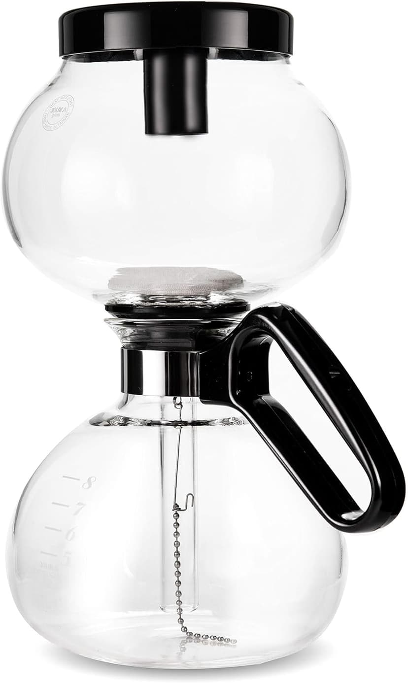 Yama Glass 8-Cup Stovetop Siphon Coffee Maker, 24 Oz Vacuum Brew, Heat-Resistant Borosilicate Glass