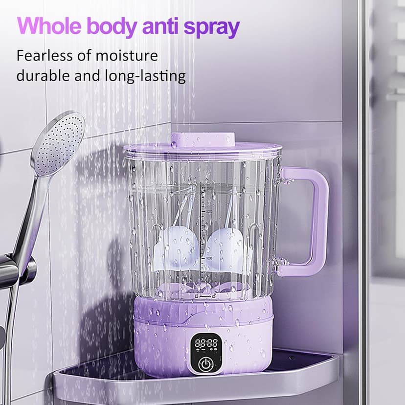 Underwear Washing Machine, Upgrade 2.5L Handle Portable Small Mini Washing Machine for Underwear & Small Clothes, Rechargeable Travel Laundry Washer With Deep Cleaning, for Apartments, Dorms, RVs