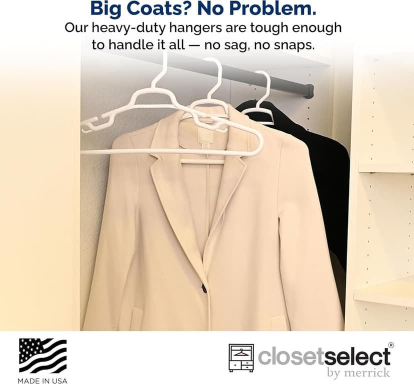 19" XL Plastic Hangers, Giant Heavy Duty Hanger, Merrick, XL Hanger, 36