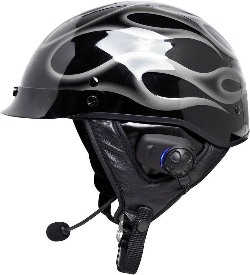 Sena SPH10H-FM-01 Motorcycle Bluetooth Stereo Headset and Intercom with Built-in FM Tuner for Half Helmets, Black