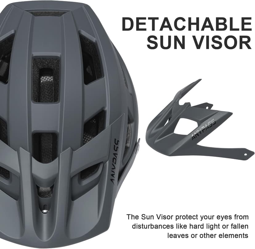 Mountain Bike Helmet Adult Men Women - Ultra Comfort, Super Lightweight Bicycle Helmets, MTB Cycling Gear Biking Accessories with Adjustable Fit & Removable Sun Visor