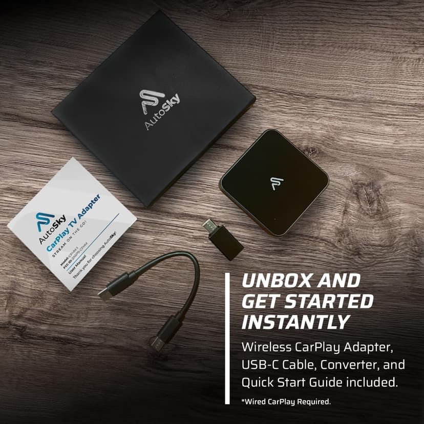 CarPlay TV Adapter - Convert Any Wired CarPlay to Wireless CarPlay - Plug in a TV Stick to Stream Netflix, YouTube, and More Right from Your car’s infotainment Screen