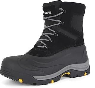Nextpath Men's Snow Boots Winter Boots For Men Waterproof Insulated Winter Work Boots For Men 8 Inch Snow Hiking Boots