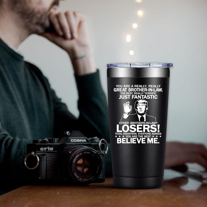 Brother In Law Gifts - Christmas, Birthday, Fathers Day, Gifts for Brother In Law - Cool Brothers In Laws Gift From Sister - 20oz Tumbler