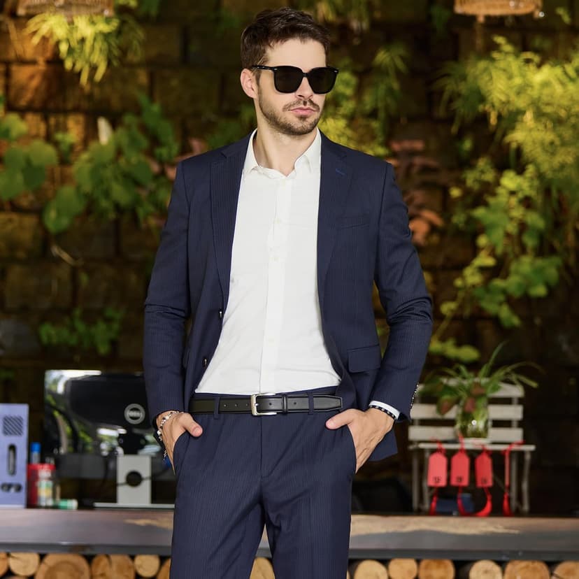 VATAN Men's Genuine Leather Dress Belts, Handmade Classic Every Day Leather Jeans Belt for Men Work Business Casual