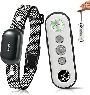 PATPET Shock Collar for Dogs - 4000FT Dog Training Collar with Remote, IPX7 Waterproof 4 Modes(Beep/Vibration/Shock/Safe) Dog Shock Collar, Rechargeable E-Collar for Small Medium Large Dogs(Dark Grey)