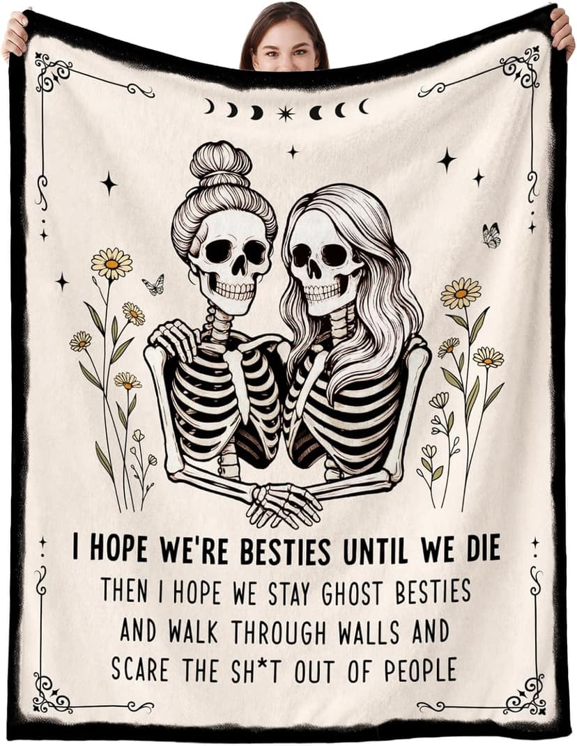 Halloween Gifts for Women, 20th 30th 40th 50th 60th Friend Birthday Gifts for Women, Friend Bestie BFF Best Friend Birthday Gifts for Women, Flannel Halloween Blanket, 50" x 60" B0GYMZ74SV