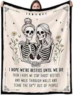 Halloween Gifts for Women, 20th 30th 40th 50th 60th Friend Birthday Gifts for Women, Friend Bestie BFF Best Friend Birthday Gifts for Women, Flannel Halloween Blanket, 50" x 60" B0GYMZ74SV