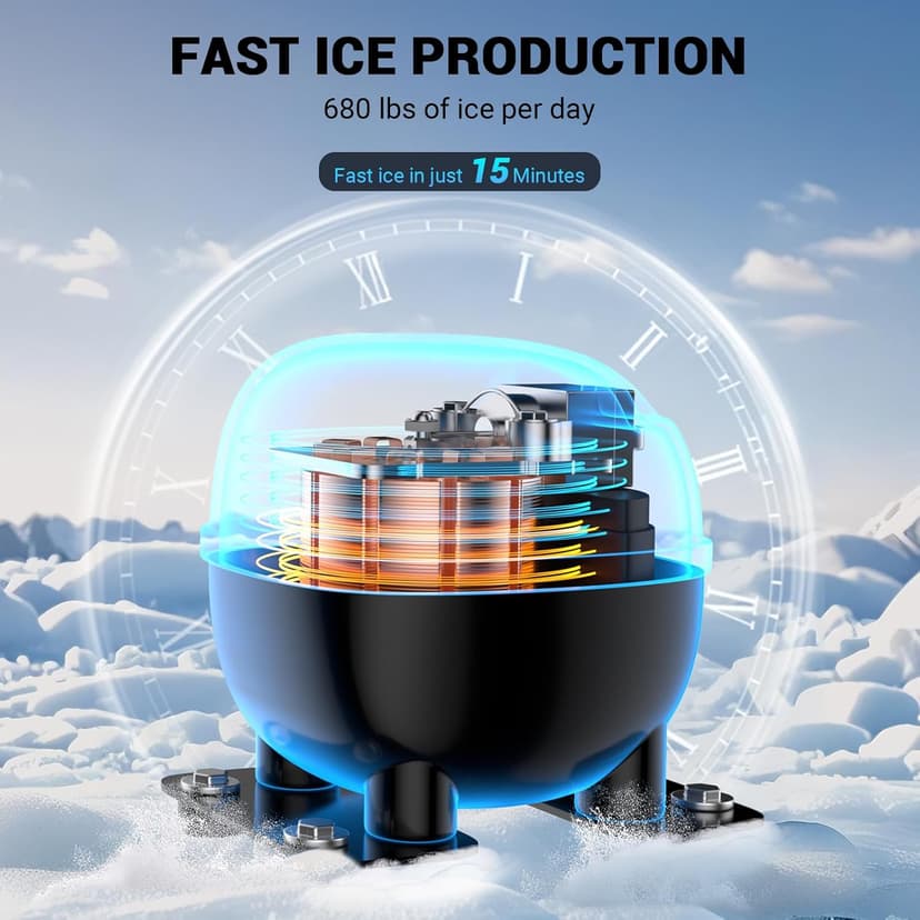 Commercial Ice Maker Machine, 680 LBS/24H with 560 LBS Storage, ETL Approval Industrial Ice Machine, 210 Ice Cubes in 5-15min, Self-Cleaning Stainless Steel Ice Maker for Business Restaurant Hotel