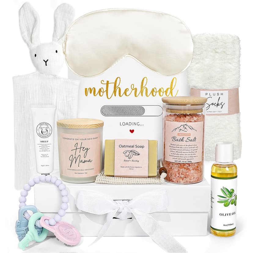 New Mom Gifts, 11PCS New Mom Care Package After Baby, Baby Shower Gifts for Mommy To Be, Gift For Expecting Mother, Pregnancy Gift Basket Essentials, First Time Mothers Day Birthday Gifts for Women