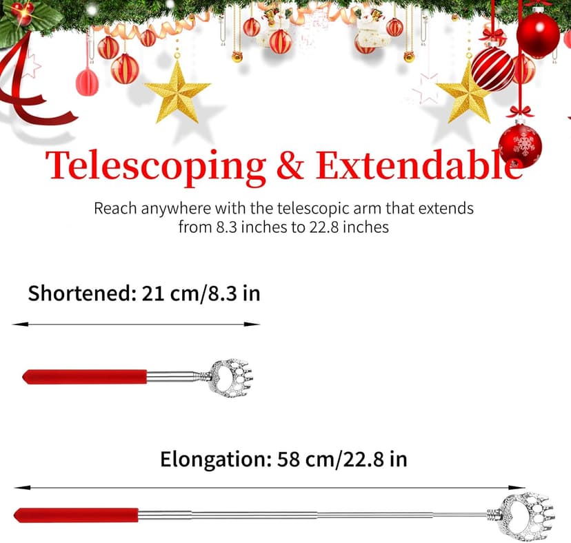 Unique Extendable Back Scratcher Gifts for Women Men Who Have Everything, Ideal Secret Santa Christmas Gifts for Dad Mom Grandma Sister Friends, Stocking Stuffers for Adults Men Women