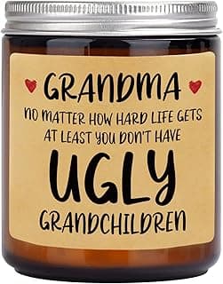 Niyewsor Grandma Gifts, Grandparents Day Gifts for Grandma, Lavender Scented Soy Wax Candle, Grandmas Birthday Gift from Grandchildren Granddaughter Grandkids, Handmade, 7oz