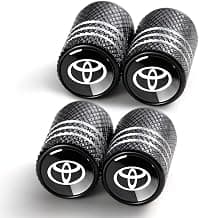 Tire Valve Stem Cap Cover for Toyota Belt O-Ring Seal Corrosion Resistant tire Valve caps 4 Pack Black
