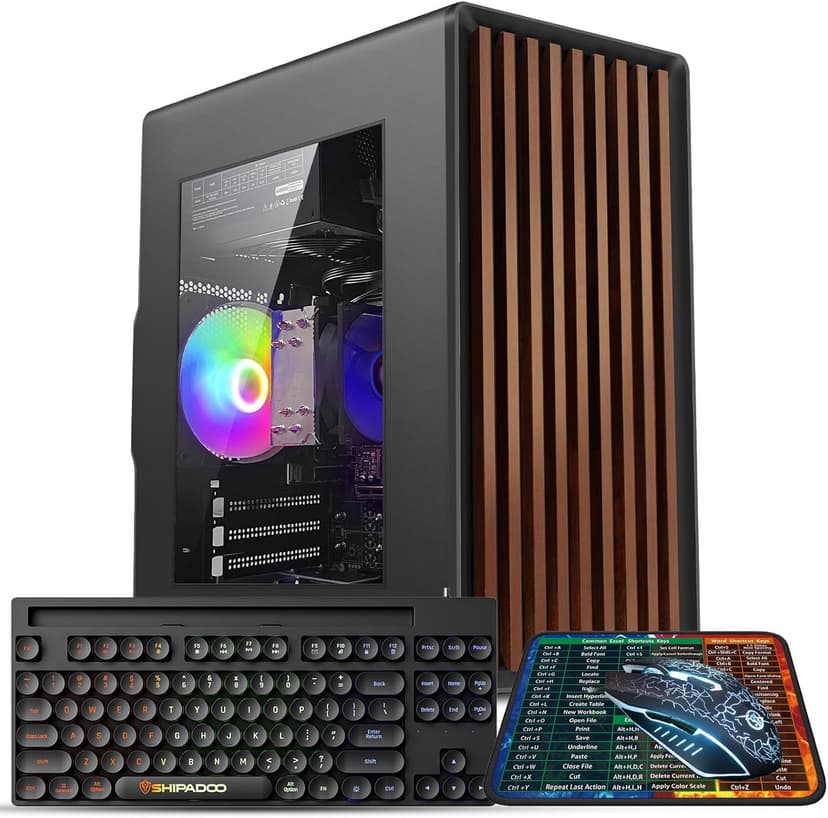 Desktop Computer Tower PC, Intel Core i7-4770-3.4GHz, 16GB DDR3 RAM, 512GB SSD Hard Drive, RGB Fan x 3, Wi-Fi 6.0, USB 3.0, HDMI, Windows 11 Home or Office