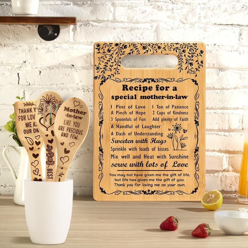 from Daughter Son in Law Best Mother in Law Birthday Christmas Wedding Gift to My Mother in law Cutting Boards Set Great Gifts for Mother in law Mother of the Bride Groom Gifts B0CG3KJ9S8