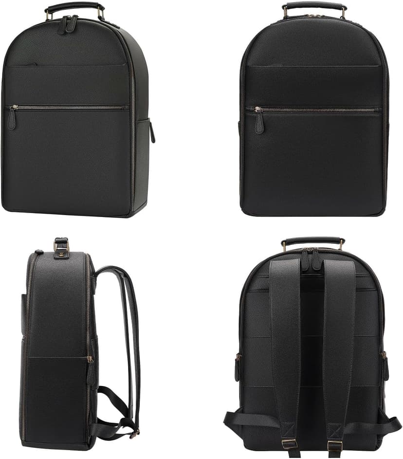 Divvia Camera Backpack Classic PU Leather with 15 Inch Laptop Compartment, Professional Camera Bag for Photographers for DSLR Large 20L