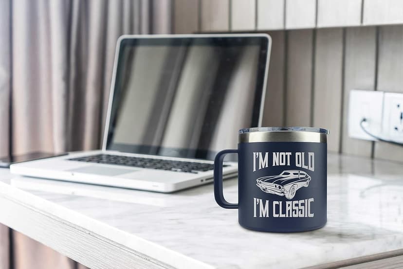 Gifts for Dad from Daughter, Son, Kids on Fathers Day, Christmas - Grandpa Gifts for Christmas - Birthday gifts for Grandpa - Dad Birthday gifts - Funny Mug 14oz, Navy Insulated Stainless Steel